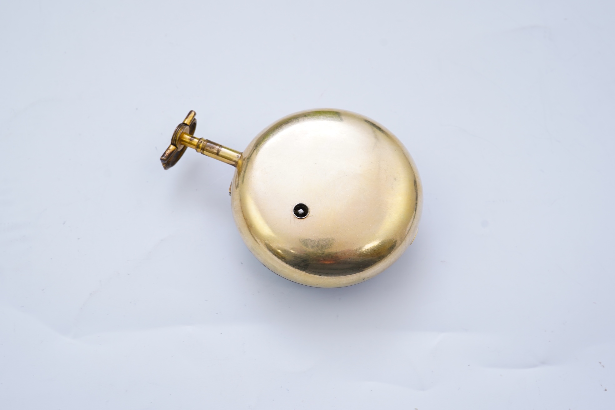 A George III silver gilt pair cased rack lever keywind pocket watch by P. Litherland & Co, Liverpool, with Roman dial and subsidiary seconds (hand missing)